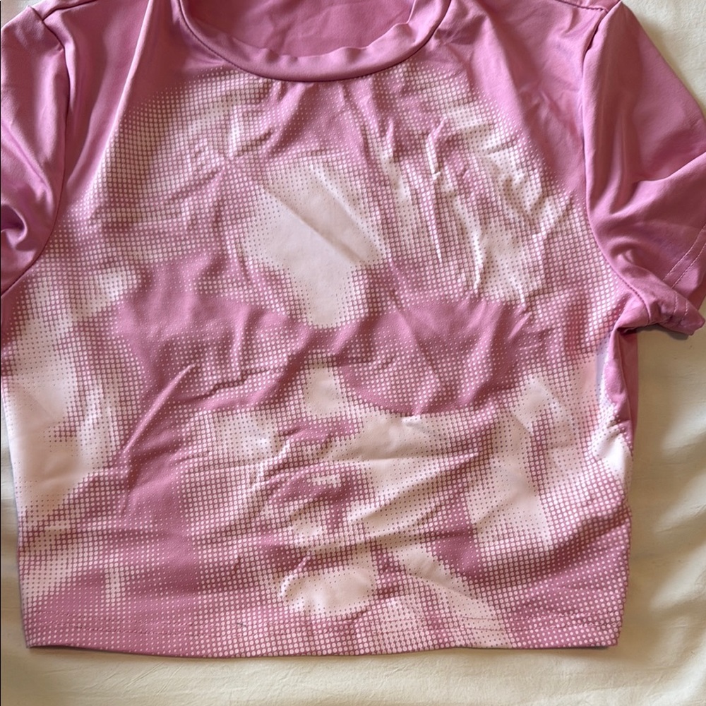 SHEIN Pink Polo Crop T-Shirt